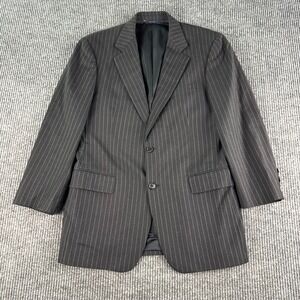Brooks Brothers Suit Jacket 39 R Gray Wool Chalk Striped Designer Premium Italy